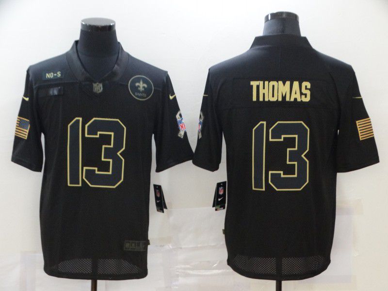 Men New Orleans Saints #13 Thomas Black gold lettering 2020 Nike NFL Jersey->green bay packers->NFL Jersey